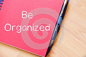 Be organized write on notebook