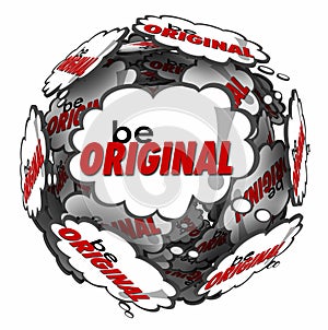 Be Original Thought Clouds Creative Inventive Imaginative Thinking