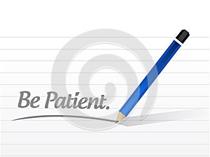 Be patient message illustration