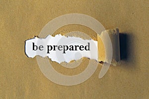 Be prepared heading