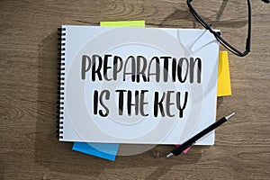 BE PREPARED and PREPARATION IS THE KEY plan, prepare, perform photo