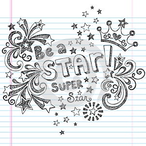 Be A Star Sketchy School Doodles Vector Design