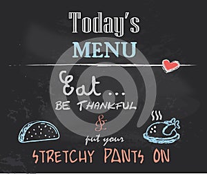 Be thankful on a blackboard vector design