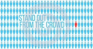 Be or think different. Being different, stand out in the crowd, move for success. individuality successful concept. unique person