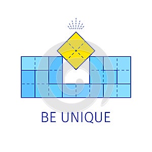 Be unique concept with tetris shapes. Vector illustration.