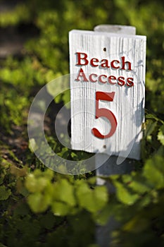 Beach access sign