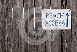 Beach access sign