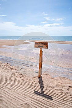 Beach access sign