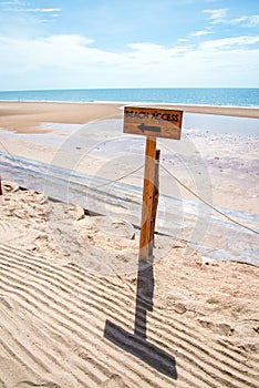 Beach access sign