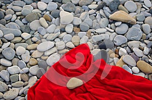 beach accessories on pebble beach