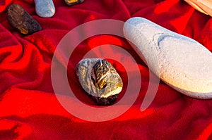 beach accessories on pebble beach