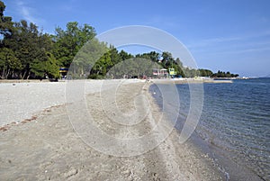 Beach and Adriatic sea at Crikvenica in Croatia