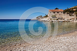 Beach in the Adriatic Sea on the island, Croatia