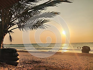 Beach in the afternoon Batu Saung Beach in the Anyer area