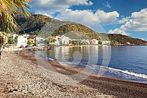 The beach Agioi Anargiri of Methana in Peloponnese, Greece photo