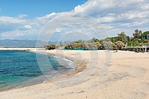 The beach Ai-Lagoudis of Kyparissia in Messinia, Greece