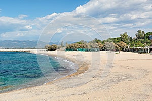 The beach Ai-Lagoudis of Kyparissia in Messinia, Greece photo