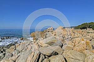 Beach along coast of Olmeto, near Propriano, Southern Corsica