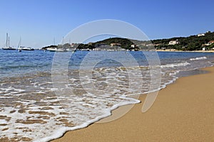 Beach along coast of Olmeto, near Propriano, Southern Corsica