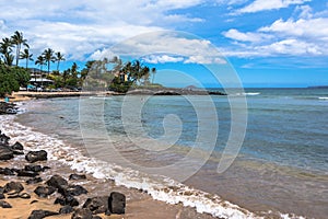 Beach along Wailea coast in Maui, Hawaii