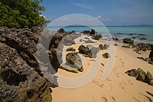 Beach by the Andaman Sea, on the island of Koh Kradan in southern Thailand