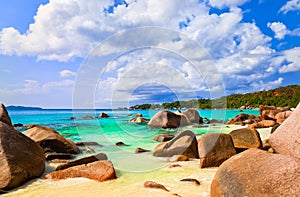 Beach Anse Lazio at island Praslin, Seychelles photo