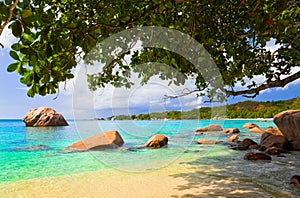 Beach Anse Lazio at Seychelles