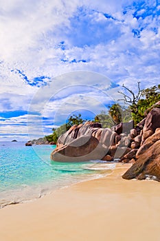 Beach Anse Lazio at Seychelles