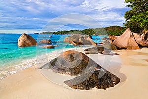 Beach Anse Lazio at Seychelles photo