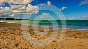 Beach in Antigua and Barbuda Island, West Indies in the Caribbean Sea