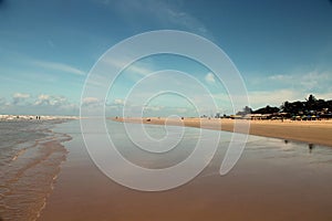 Beach Aracaju, Sergipe, Brazil. -beach umbrella on Latin America beach