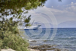 Beach in the area of Supetar. Brac island . Croatia .