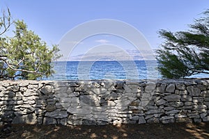 Beach in the area of Supetar. Brac island . Croatia .