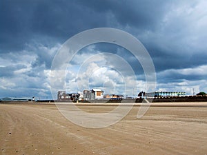 The beach in Ayr, Scotland photo