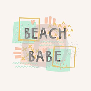 Beach Babe cut out paper lettering