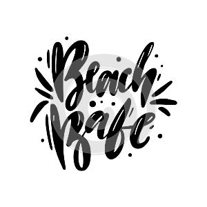 Beach Babe hand drawn vector lettering. Isolated on white background