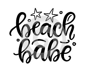 Beach babe hand written lettering template