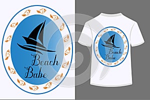 Beach Babe typography t shirt design