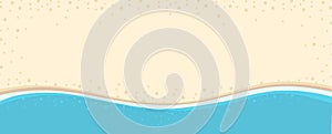 Beach background sand and water Vacation concept Vector illustration in flat style