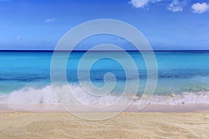 Beach background scene in summer on vacation with waves