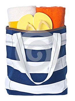 Beach Bag and Colorful Towels
