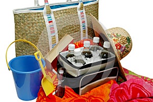 Beach Bag and Cooler Isolated