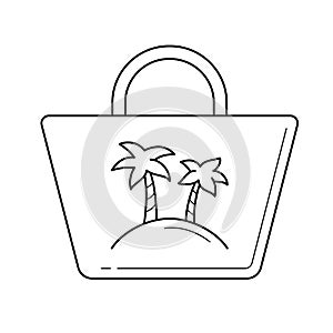 Beach bag line icon.