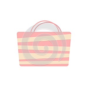 Beach bag pastel colored isolated on white background