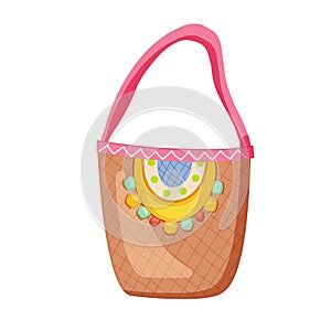 Beach bag for women with ornament. vector