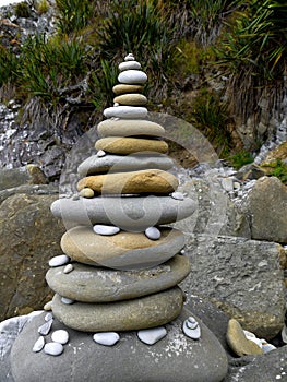 Beach: balanced pebble stack