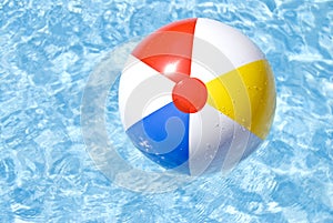 Beach Ball Floating in the Pool
