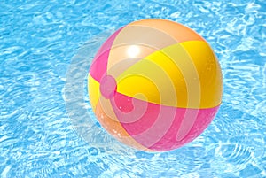 Beach Ball Floating in the Pool