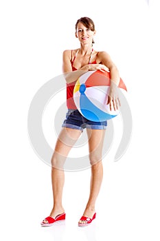 Beach ball girl