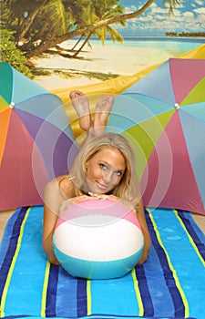 Beach ball girl